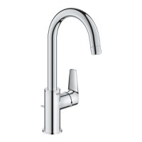 Baterie lavoar Grohe BauEdge, 3/8'', marimea L, monocomanda, pivotanta, crom - 23760001 - 1