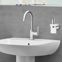 Baterie lavoar Grohe BauEdge marimea L,furtune flexibile, crom- 23760000 - 1