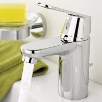 Baterie lavoar Grohe Eurosmart Cosmo, cartus ceramic, set evacurare cu tija, aerator, marimea S, Crom -32825000 - 1