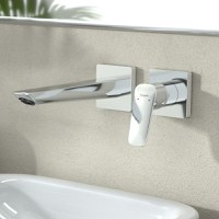 Baterie lavoar Hansgrohe Logis Fine, 1/2'', montare pe perete, si pipa 205 mm, necesita corp ingropat, crom - 71256000 - 1