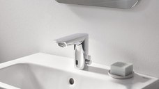 Baterie lavoar senzor Grohe Bau Cosmo E, cu mixare, crom, furtune flexibile,alimentare priza-36453000