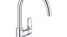 Baterie spalator bucatarie Grohe Bauflow,cartus ceramic, pipa pivotanta,crom-31528001