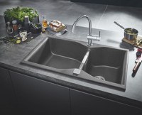 Chiuveta bucatarie Quartz composite Grohe K700, 2 cuve, montare pe blat, 31658AT0 - 1