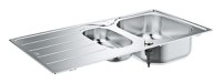 Chiuveta din otel inoxidabil Grohe K200, cu picurator, 2 cuve, montare pe blat - 31564SD1 - 1