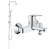 Coloana dus Grohe New Tempesta 210,crom,montare pe perete + baterie cada BauEdge (26381001, 23334000) - 1