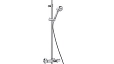 Coloana dus Kludi Logo Dual Shower-System, monocomanda, cu baterie de cada, crom - 6808305-00