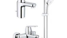 Pachet 3 in 1 Grohe Eurosmart Cosmo, marimea S, set dus 3 tip jet, baterie lavoar, cada(32825000,32831000,27786002 )