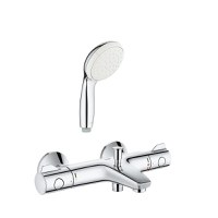 Pachet baterie cada/dus cu termostat Grohe Grohtherm 800(34567000) + para de dus mono Grohe New Tempesta(27852001) - 1