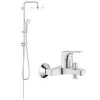 Pachet: Coloana dus Grohe Tempesta 200, baterie cada/dus Bauflow(27389002,23756000) - 1