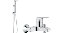 Pachet: Coloana dus Grohe Tempesta 200, baterie cada/dus Bauflow(27389002,23756000)