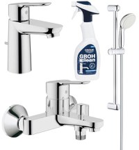 Pachet complet baterii baie Grohe Bau Edge marimea S(GRO11292701), plus solutie de curatat baterii(48166000) - 1