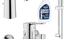 Pachet complet baterii baie Grohe Bau Edge marimea S(GRO11292701), plus solutie de curatat baterii(48166000)