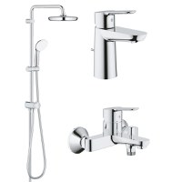 Pachet Grohe Coloana dus Tempesta 210 (26381001), baterie cada/dus (23334000), baterie lavoar (23328000) - 1