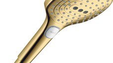 Para dus Hansgrohe Raindance Select E 120, 3 jeturi, polished optic gold - 26520990