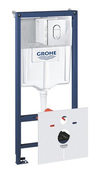 Set 4 in 1 rezervor WC Grohe Rapid SL, placa actionare crom, izolare fonica, suruburi -38929000 - 1