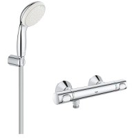 Set baterie cabina dus Grohe Grohtherm 500, set dus inclus, lungime furtun 1.25m, gama profesionala-(34793000,27799001) - 1