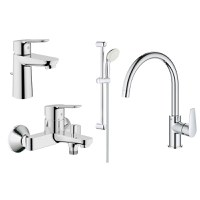 Set baterii baie si bucatarie Grohe Bauedge bara(GRO112927,31367001) - 1