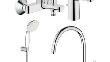 Set baterii baie si bucatarie Grohe Bauedge porter (23328000,23334000,27799001,31367001)