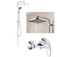 Set Coloana dus Grohe Vitalio palarie patrata 25 cm, baterie cabina dus Bauloop (26698000, 23340000 ) - 1