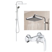 Set Coloana dus Grohe Vitalio palarie patrata 25 cm, baterie cabina dus Eurosmart (26698000, 33555002 ) - 1