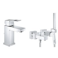 Set complet baterii baie Grohe Eurocube,baterie lavoar marimea S,baterie cada set de dus inclus - (23141000 ) ,( 2312700e ) - 1