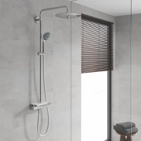 Sistem de dus Grohe Vitalio Joy, 1/2'', aparent, termostat, 260 mm, 3 jeturi, crom - 26403001 - 1