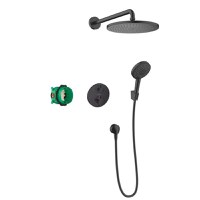 Sistem de dus incastrat termostatat Hansgrohe Croma 280 Ecostat S, negru mat - 27961670 - 1