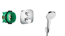 Sistem de dus incastrat termostatic Hansgrohe Design Croma Select E/Ecostat E - 27294000