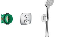 Sistem dus incastrat Hansgrohe Croma E 280 Ecostat E, termostat crom - 27953000