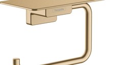 Suport hartie igienica cu raft Hansgrohe AddStoris, brushed bronze - 41772140