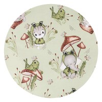 Aparatoare pentru patut, Qmini, Din bumbac certificat Oeko Tex Standard 100, 180x30 cm, Cu panglici, Frogs - 2