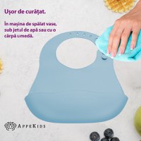 Baveta din silicon, AppeKids - Aqua Blue - 3