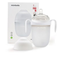 Biberon Anticolici Mombella Breast-Like cu Tetina 360° XL Flux Consistent, 100% Silicon, 300 ml Ivory - 4