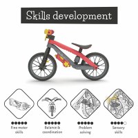 Bicicleta de echilibru, Chillafish, BMXie Moto, Cu suruburi si surubelnita pentru copii, Cu sunete reale Vroom Vroom, Cu sa reglabila, Greutatate 3.8 Kg, 12 inch, Pentru 2 - 5 ani, Red - 4