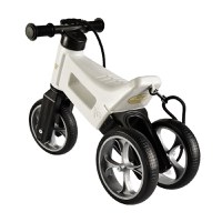 Bicicleta fara pedale cu cosulet pentru ghidon Funny Wheels Rider SUPERSPORT 2 in 1 JAWA White Exclusiv - 3