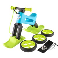 Bicicleta fara pedale Funny Wheels Rider SuperSport YETTI 3 in 1 Blue/Lime - 1