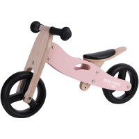 Bicicleta/tricicleta fara pedale, Free2Move, Din lemn, 2 in 1, Functie de bicicleta echilibru, Scaun reglabil, Roti ajustabile, Manere antiderapante, Varsta 1-3 ani, Dusty Pink - 3