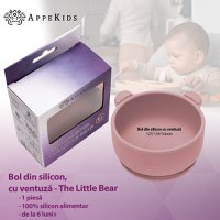 Bol din silicon cu ventuza, AppeKids, The Little Bear - Old Rose - 2