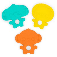 Bright Starts - Set 3 jucarii de dentitie texturate Gummy Buddies - Elefant, Leu, Maimuta - 1