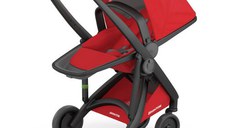 Carucior 2 in 1 Greentom Ecologic, Parte Sport si Landou cu Cadru Negru - Red