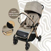 Carucior Sport AppeKids – Upp – Ultracompact, Pliere automata, De la nastere la 22kg - Bubble Beige - 6