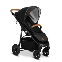 Carucior sport, Lionelo, Natt, De la nastere, Cu accesorii si capotina XXL reglabila, 0 - 22 kg, Conform cu standardele europene de securitate EN1888-1, EN1888-2, Negru Onyx - 1