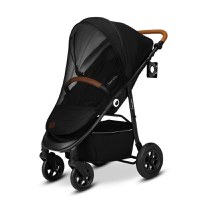 Carucior sport, Lionelo, Natt, De la nastere, Cu accesorii si capotina XXL reglabila, 0 - 22 kg, Conform cu standardele europene de securitate EN1888-1, EN1888-2, Negru Onyx - 6