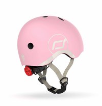 Casca de protectie pentru copii, sistem de reglare magnetic cu led, XXS-S, 45-51 cm, 1 an+, Rose, Scoot Ride - 1