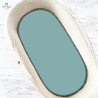 Cearceaf cu elastic, MimiNu, Pentru landou, carucior si cosulet, Dimensiune 80x35 cm, Din bumbac certificat Oeko Tex Standard 100, Colectia Royal, Nepal Green - 2