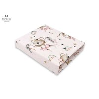 Cearceaf cu elastic, MimiNu, Pentru landou, carucior si cosulet, Dimensiune 80x35 cm, Din bumbac certificat Oeko Tex Standard 100, Design, Little Ballerina Pink - 2