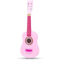 Chitara Acustica New Classic Toys din Lemn60 cm Roz - 1