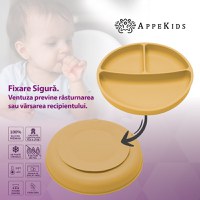 Farfurie compartimentata din silicon cu ventuza, AppeKids - Honey - 3