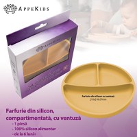 Farfurie compartimentata din silicon cu ventuza, AppeKids - Honey - 2