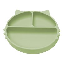 Farfurie compartimentata din silicon cu ventuza, AppeKids - Kitty - Raw Green - 6